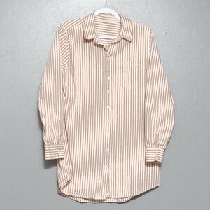 Aerie striped cotton button down long shirts tunic